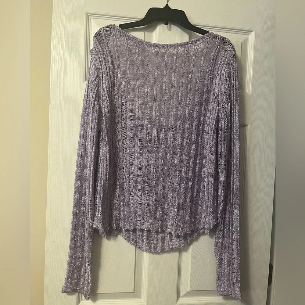 Free People/ FP Intimately Lets Dance Long Sleeve Lavender Top Size Large - Picture 5 of 8